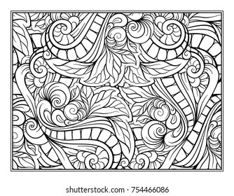 Vector abstract pattern page for antistress coloring