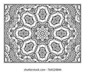 Vector abstract pattern page for antistress coloring