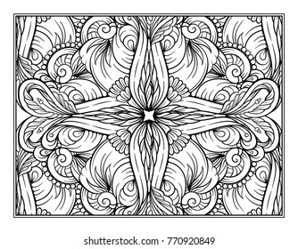 Vector abstract pattern page for antistress coloring