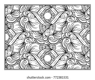 Vector abstract pattern page for antistress coloring