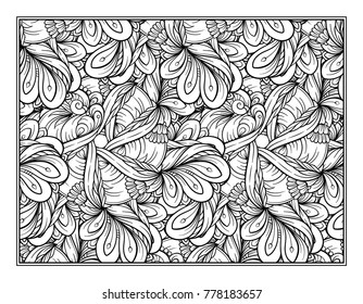 Vector abstract pattern page for antistress coloring