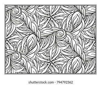 Página de padrão abstrato vetorial para coloração antistress