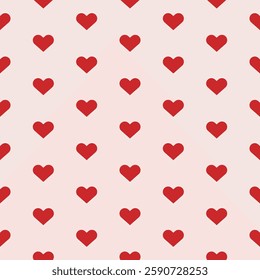 Vector abstract pattern with red hearts, illustration for Valentine’s day, birthday, wedding print.