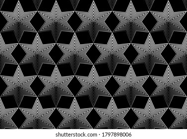 Vector abstract pattern. Seamless starry monochrome background. Wallpaper, textile patch, wrapping paper, page fill, web.