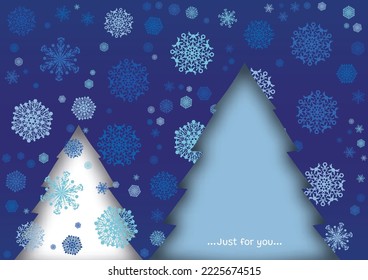 Vector abstract, Pattern snowflakes on dark blue background. for flyers, posters, prints, decorations, cards, and graphics.