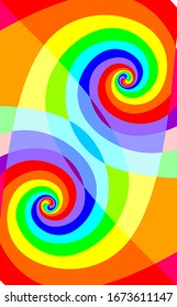 Vector abstract pattern in spiral based rainbow colors golden ratio. For presentation backgrounds, covers, bags, covers, mouse pads. Printing tags, t-shirts, textiles, plastic, paintings