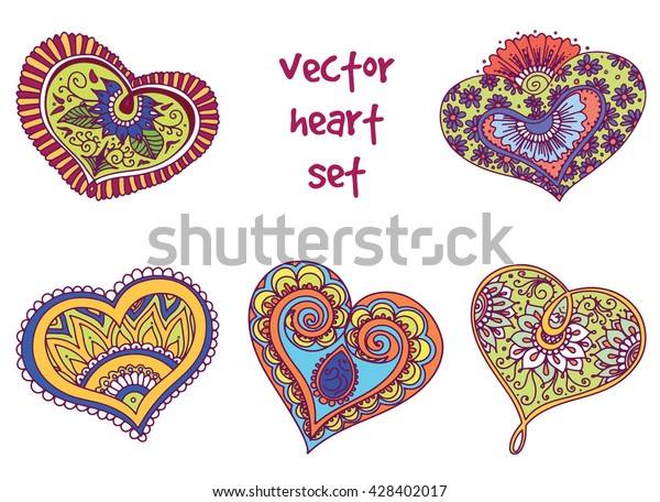 Vector Abstract Pattern Tattoo Henna Hearts Stock Vector Royalty Free