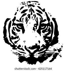 Vector abstract pattern of a Tiger head.
