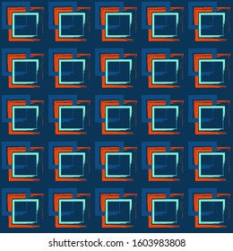 Vector abstract pattern - trending colors of 2020. Seamless geometric pattern - squares.