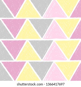 Vector abstract  pattern with triangles in memphis style.
