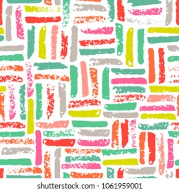 Vector abstract pattern with worn colorful stripes. Bright seamless texture with hand-drawn lines. Simple print for wallpaper, wrapping paper, website background, fabric design