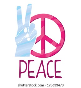 Vector Abstract Peace Icon Isolated On Background