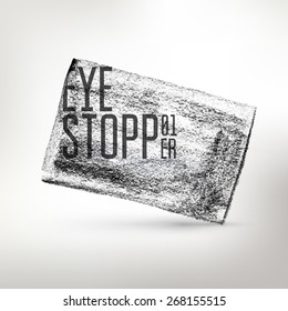 Vector abstract pencil drawing eye stopper. Creative textured card. Hand drawing art.