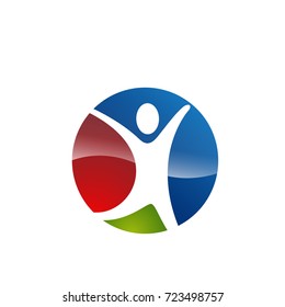 Vector Abstract People Running Logo