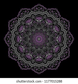 Vector abstract petal twelve-pointed mandala.