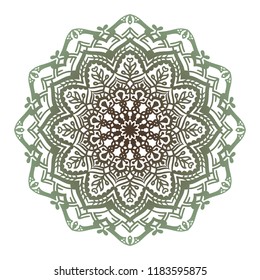 Vector abstract petal twelve-pointed mandala.