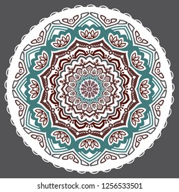 Vector abstract petal twelve-pointed mandala.