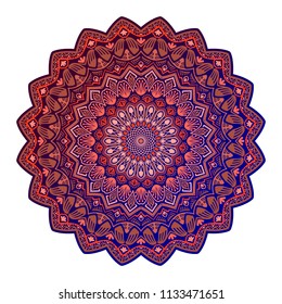Vector abstract petal twenty-pointed mandala.