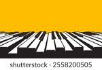 Vector of abstract piano keys over yellow background. Classical music instruments
