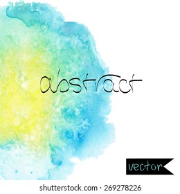 Vector  abstract picturesque background for your text drawn with a watecolor.Album " Vector abstract Water Colour Backgrounds".Album "Blue Picturesque Spots"