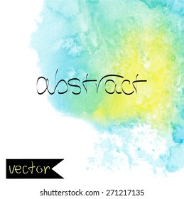 Vector  abstract picturesque background for your text drawn with a watecolor.Album " Vector abstract Water Colour Backgrounds".Album "Blue Picturesque Spots"