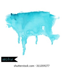 Vector  abstract picturesque background for your text drawn with a watercolor.Album " Abstract Water Color Backgrounds"album "Blue Picturesque Spots"