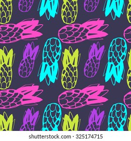 Vector abstract pineapple seamless pattern background