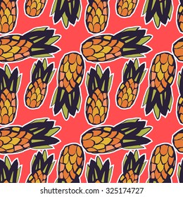 Vector abstract pineapple seamless pattern background