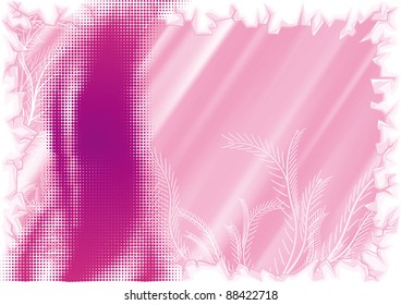 Vector Abstract pink background with dots purple element and ice border