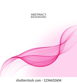 Vector abstract pink background. Pink wave on white background.
