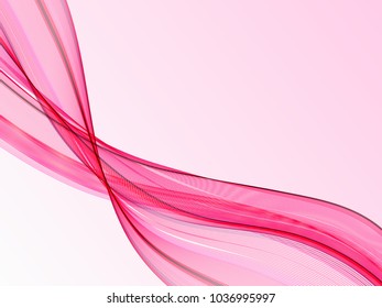 Vector abstract pink background. Pink waves.