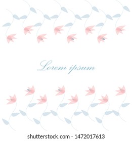 vector abstract pink blue flower on white background template for any invitation such as wedding, birthday, party  