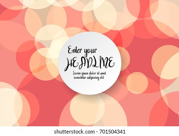 Vector abstract pink bokeh background.