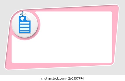 vector abstract pink box and pushpin and speech bubble