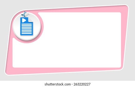 vector abstract pink box and pushpin and play symbol