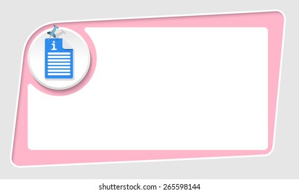 vector abstract pink box and pushpin and info symbol