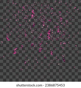 Vector abstract pink confetti decorative tranparent background vector.