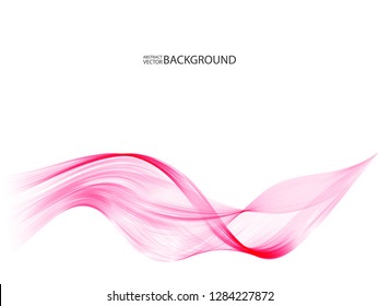 Vector Abstract pink curved lines background. Template brochure design. eps10