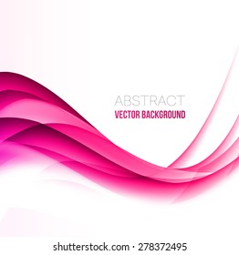 Vector Abstract pink curved lines background. Template brochure design