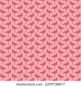 Vector abstract pink flamingos repeating pattern background. Perfect for fabric, scrapbooking, and wallpaper projects. Vector illustration