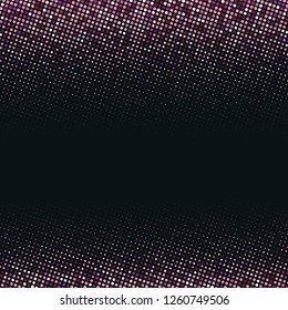 Vector abstract pink halftone pattern on black background. Rose luxury dotted design template