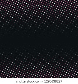 Vector abstract pink halftone pattern on black background. Rose luxury dotted design template