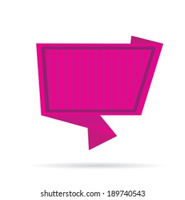 vector abstract pink paper oragimi banner or speech bubble on white background