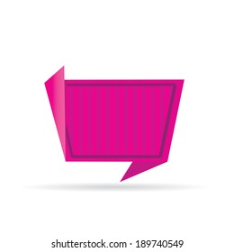 vector abstract pink paper oragimi banner or speech bubble on white background
