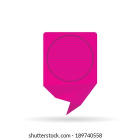 vector abstract pink paper oragimi banner or speech bubble on white background