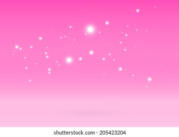 Vector abstract  pink podium and sparks template - Virtual sparkling pink background illustration