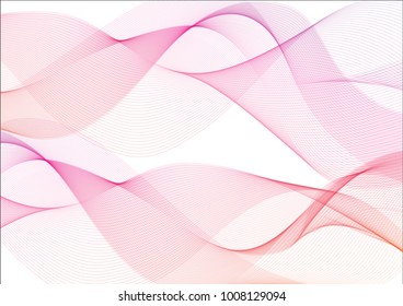 Vector abstract pink waves background. violet to red gradient wavy lines abstract