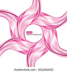 Vector abstract pink waves background. 