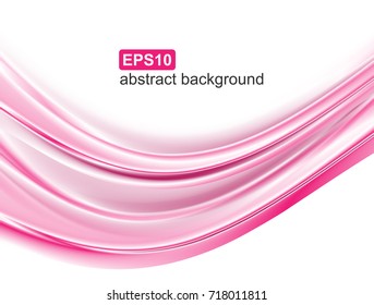 Vector abstract pink waves background