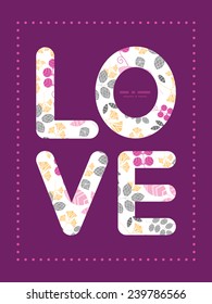 Vector abstract pink, yellow and gray leaves love text frame pattern invitation greeting card template